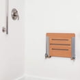 thumbnail image 7 of SlimLine Folding Wall Mount Shower Bench Seat, Teak Seat with Silver Frame, 7 of 7