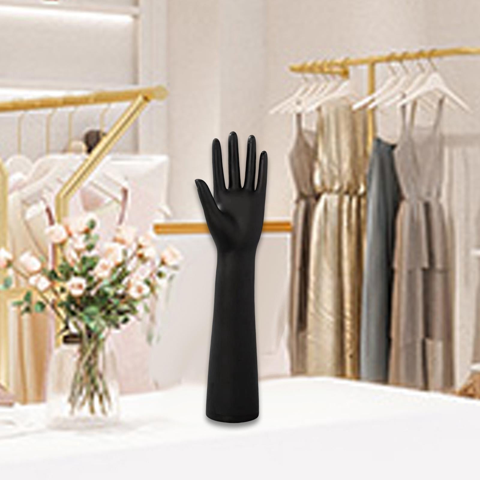 Milageto Black Female Mannequin Hand Commercial Use DIY Projects Gloves Display Stand Left Hand