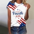 thumbnail image 6 of Goodtrade8 Short Sleeve Plus Size T Shirts for Women American Red White and Blue Pullover Graphic Red White and Blue , July 4th Casual Crew Neck Fashion Womens Tops Independence Day, 6 of 7