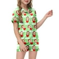thumbnail image 2 of Children DIY Anniversary Print Pajama Set Short Sleeve Button Up Top And Shorts Set, 2 of 5