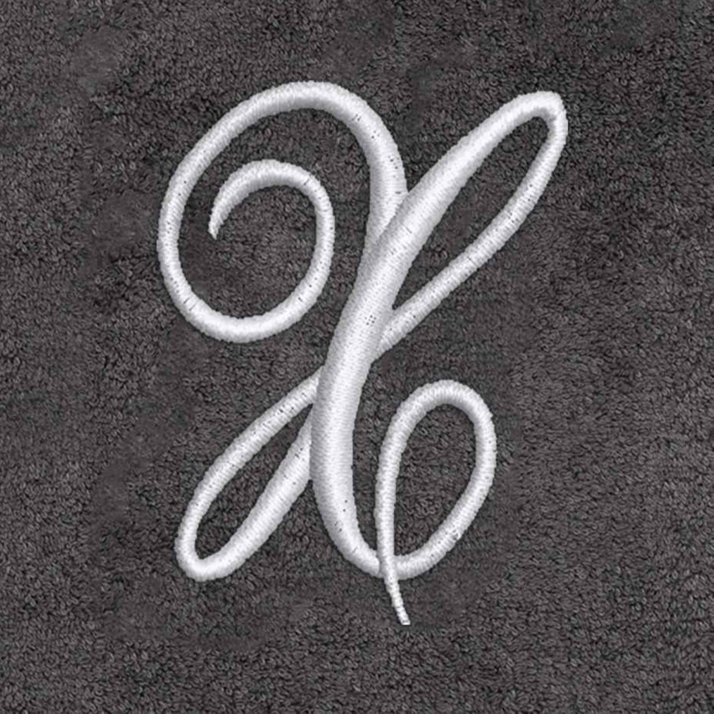 Avanti Linens  Granite/Silver Script Monogram Bath Towel Letter X - Bath Towel