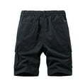 thumbnail image 3 of WREESH Men's Cargo Shorts Summer Fashion Solid Color Casual Shorts Multi-Pocket Cargo Shorts Outdoor Workout Shorts Black, 3 of 5