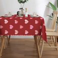 thumbnail image 4 of Red Love Heart Table Cloth for Rectangle Dining Tables,Reusable Pink Watercolor Love Hearts Tablecloths Boho Heart Anniversary Table Cover Decoration for Holiday,Kitchen,Party, 60x84 Inch, 4 of 8