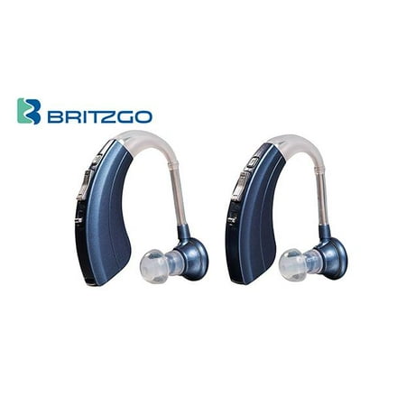 - Pack of Two Britzgo Hearing Aid Amplifiers BHA-220, 500hr Battery Life,