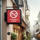 thumbnail image 2 of Señal prohibitiva: "No fumar en esta zona / Prohibido fumar" color roja. Plástico estireno calibre 40, resistente a exteriores, 20 x 20 cm. Señalamiento, Cartel, Letrero cuadrado, Señalización salud., 2 of 4