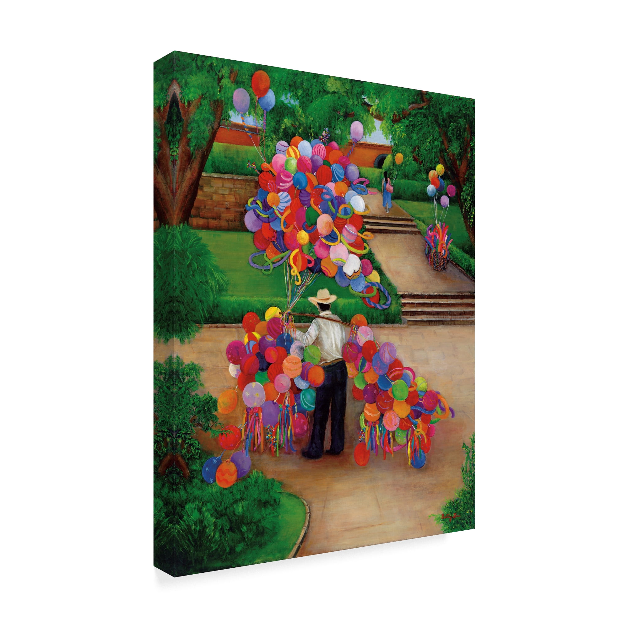 Trademark Fine Art 'Balloons In The Park' Canvas Art by Betty Lou
