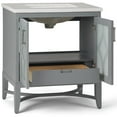 thumbnail image 2 of Simpli Home Bristol 31" Faux Marble Top Bathroom Vanity in Stone Gray, 2 of 5