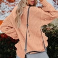 thumbnail image 3 of FRSASU Women's Pullover Sweaters Fall/Winter Solid Crew Neck Long Sleeve Casual Oversized Knit Sweater Tops Pink XL(XL), 3 of 5