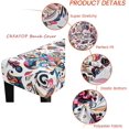 thumbnail image 4 of Funda de banco de comedor estampada Fundas de cojín de asiento de banco estampadas Funda de banco acolchada elástica Fundas de silla de comedor extraíbles y lavables para dormitorio y sala de estar, 4 of 4