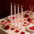 thumbnail image 5 of 4pcs Plated Taper Candles - Long Pole Design, Romantic Lighting Decoration, Perfect for Net Red Restaurant Plating and Wedding Holiday Party Decor, Pink, 5 of 6