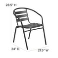 thumbnail image 5 of Flash Furniture Modern Aluminum Slat Back Stacking Outdoor Restaurant Chair, Black, 5 of 13