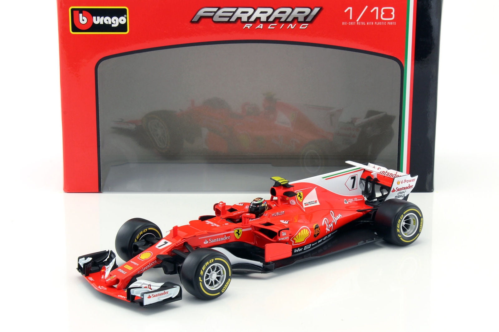 Formula 1 Cars Bburago 1:43 Ferrari F1 SF71H NO.7 Kimi Raikkonen Diecast Model Car Toys & Hobbies