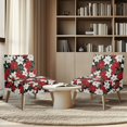 thumbnail image 4 of HELLHERO Poinsettia Elastic Bottom Armless Accent Chair Protector with Friendly for Pets, Stain Protection Armless Accent Chair Cover, 4 of 8