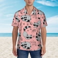 thumbnail image 5 of Raccoons Playing On A Peach Men's 3d Print Casual Button Down Shirts, Novelty Hawaiian Short Sleeves 2xl, 5 of 8