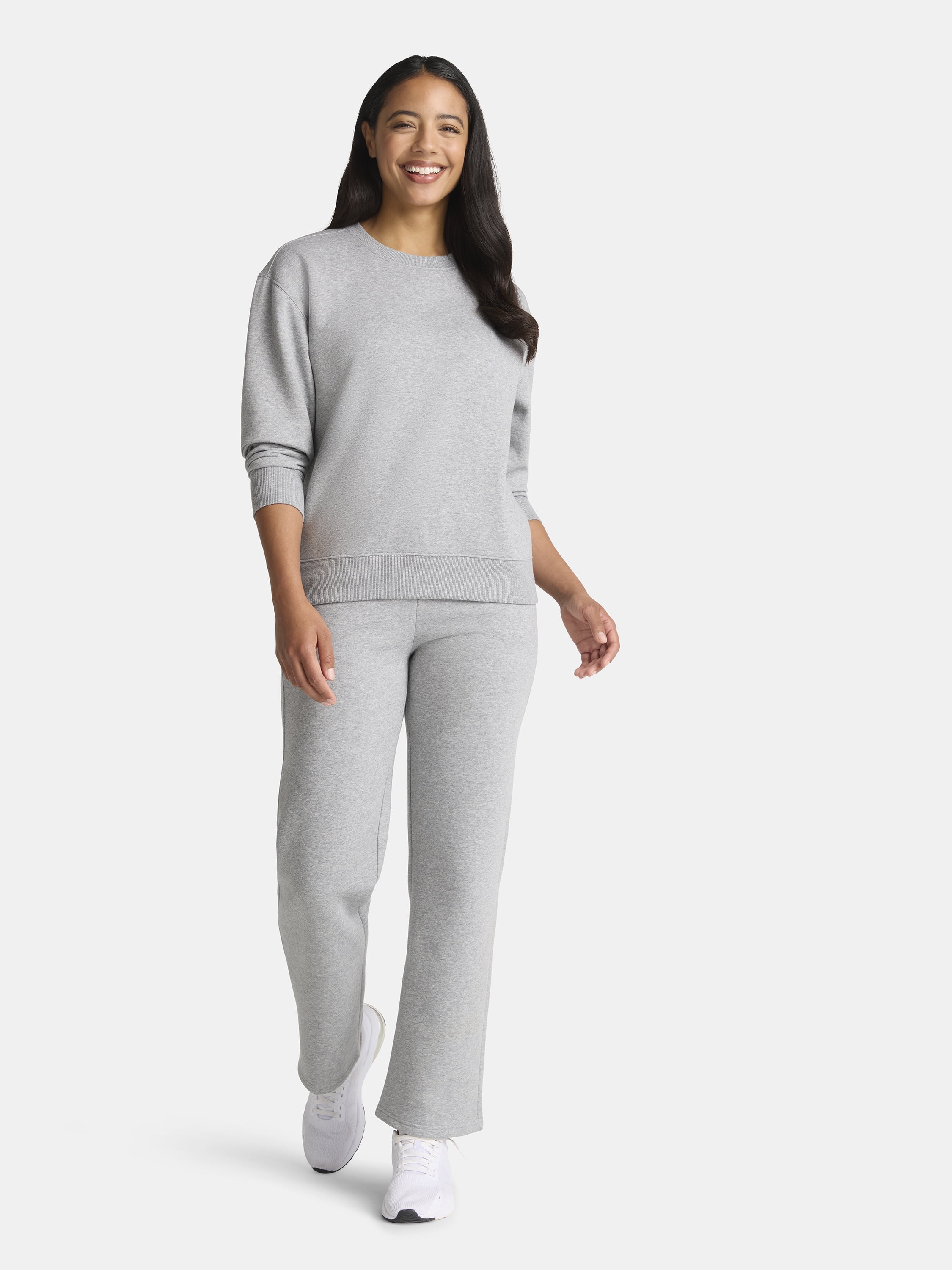 Athletic Works Women's Fleece Sweatshirt with Long Sleeves, Sizes XS-XXXL