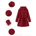 thumbnail image 7 of Ihhxva Windbreaker Jacket for Women Hooded Trench Coat with Pockets Adjustable Waist Women's Longline Lightweight Waterproof Casual Spring Outerwear S-3XL, 7 of 7