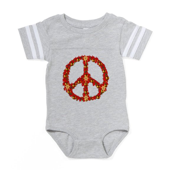 CafePress - Peace Wreath - Cute Infant Baby Football Bodysuit