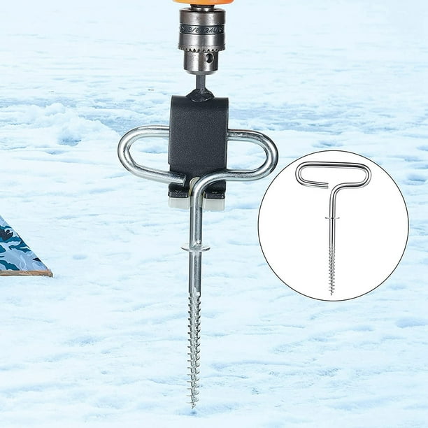 Ice Fishing Shelter Anchor Ice Shanty Anchor Outdoor Camping Tent Threaded  Tent Peg Winter Steel Ice Tent Accessories