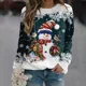thumbnail image 5 of Sudadera de manga larga para mujer Color mezclado Navidad Regular Invierno Blanco y Azul Azuro Blanco/Negro Sudadera roja degradada, 5 of 5
