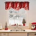 thumbnail image 2 of Christmas Red Tie Up Valances Curtain, Star Shiny Xmas Tree Winter Sky Snow Farmhouse Adjustable Rod Pocket Short Window Treatment Tie Up Curtains Valances for Kitchen Living Room Bathroom 54x18 In, 2 of 9