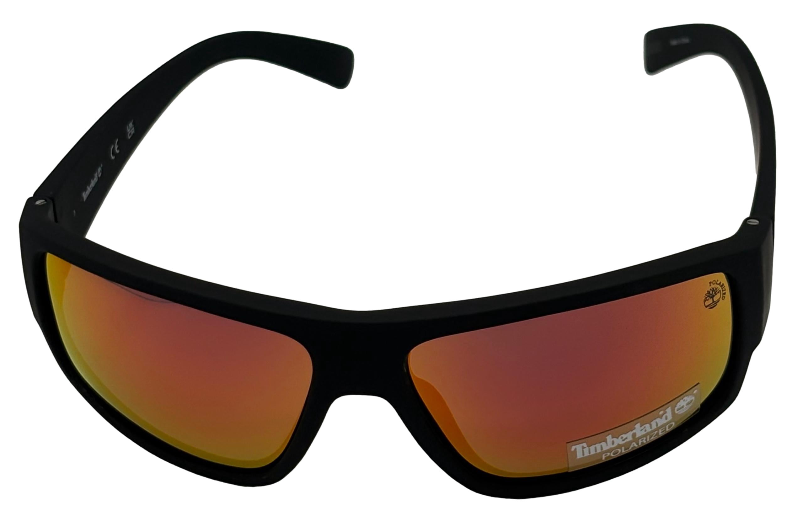 Timberland Matte Black Mens Plastic Rectangle Sunglass Polarized Lens TB7261. 5D
