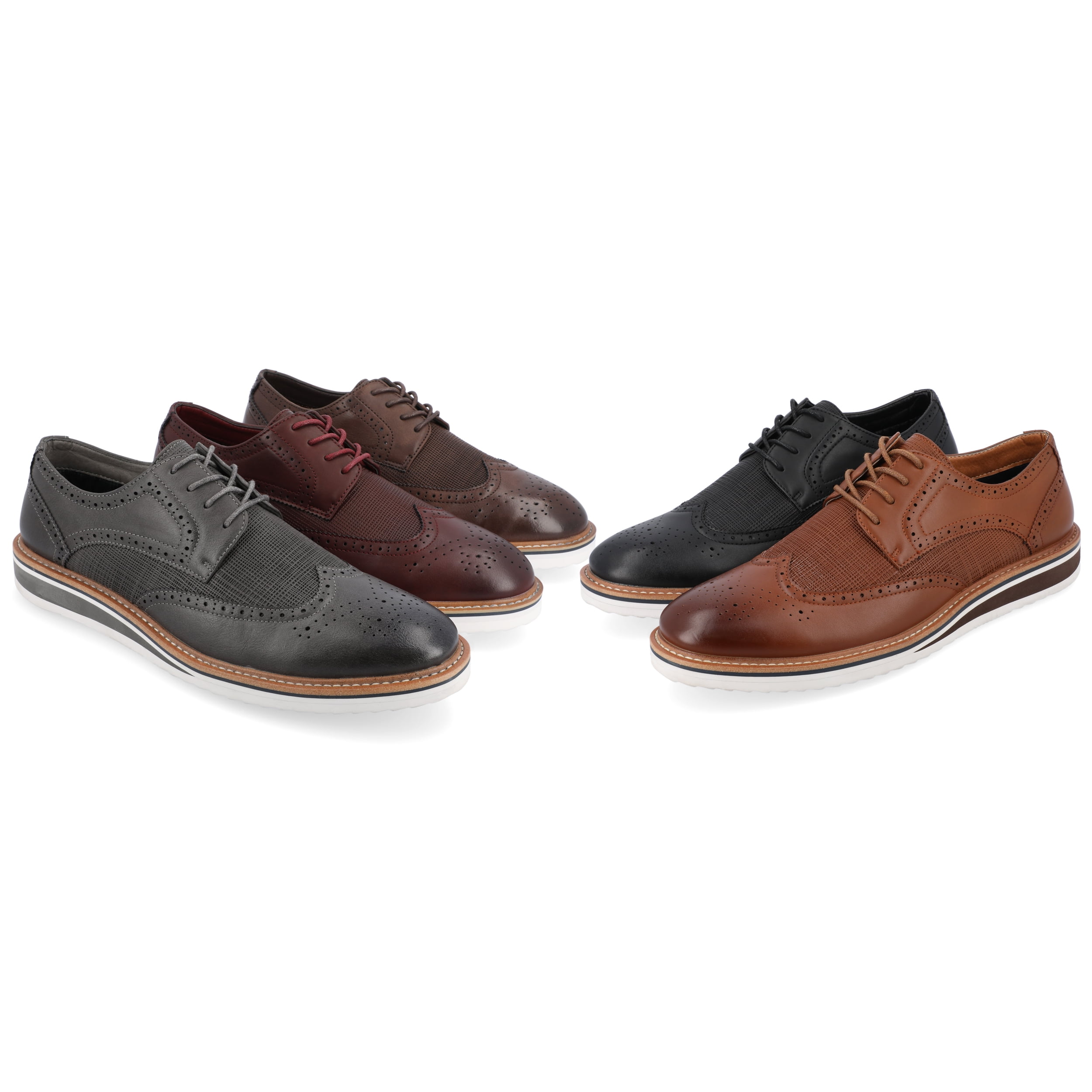 Vance Co. Mens Warrick Tru Comfort Foam Wingtip Lace-up Derby Dress Shoe