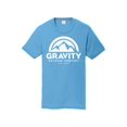 thumbnail image 1 of Gravity Outdoor Co. Youth Performance T-Shirt - White Logo - Aqua - Large, 1 of 2