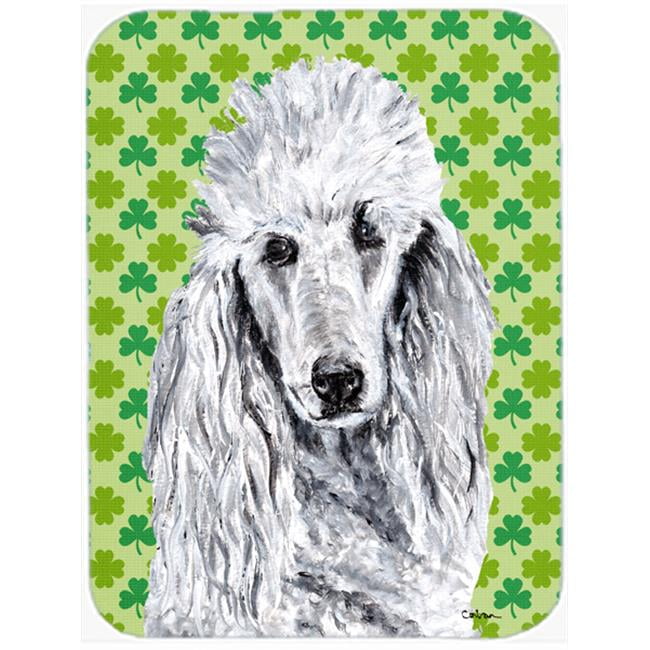 White Standard Poodle Large Size Lucky Shamrock St Patricks Day White Standard Poodle Large Size Lucky Shamrock St Patricks Day Gl Cutting Board