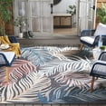 thumbnail image 2 of SAFAVIEH Cabana Oakley Botanical Indoor/Outdoor Area Rug, Black/Rust, 8' x 8' Square, 2 of 17