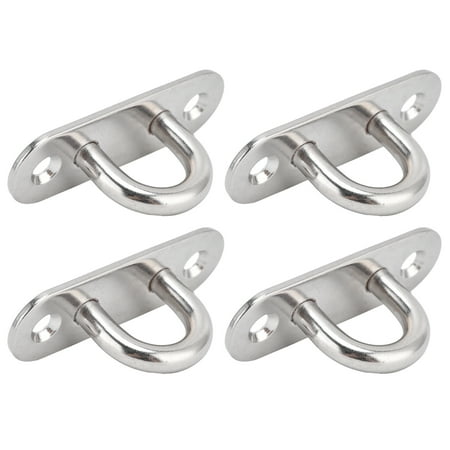 

Tebru Screw Hooks 4Pcs Oval Hooks Eyelet 304 Stainless Steel 8mm Ceiling Pad Eye Plate Hardware Staple Loops Brick Hooks