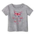 thumbnail image 3 of TAIAOJING T-Shirts Polyvalents Garçon Fille Imprimé Papillon Manches Courtes Col Rond T-Shirts Drapeau Élégant Coupe Décontractée Léger Usage Quotidien, 3 of 3
