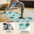 thumbnail image 4 of Light Blue Dinosaurs Geometric Pattern Hot Yoga Mat Towel Non Slip for Hot Yoga - Quick-Drying Yoga Mat Cover with 4 Corner Pockets with Travel Bag - Hot Yoga Towel Non Slip 70"x26", 4 of 6