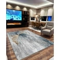 thumbnail image 4 of Machine Washable Area Rug 5x7 with Anti-Slip Backing Abstract Living Room Carpet Design 7708 Color Grey Beige, 4 of 7