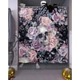 thumbnail image 3 of Shower Curtains for Bathroom-36"x72",Watercolor Skull Flower Leaves Waterproof Bath Curtain Grommet Shower Curtain Set with Hooks,Halloween Horror Bone Washable Bath Accessories, 3 of 6