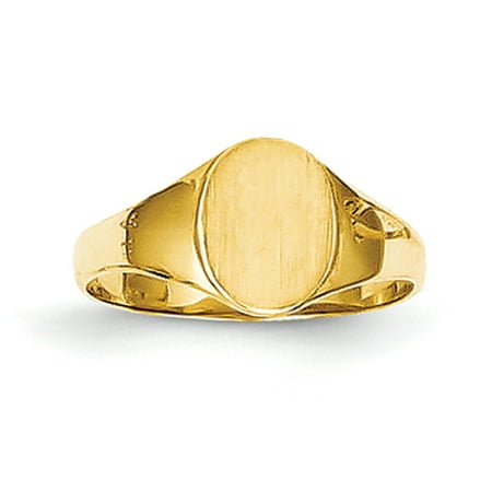 - 14k Yellow Gold Child's High Polished Oval Baby Signet Ring