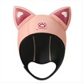 thumbnail image 1 of Mujeres Orejas de Capucha de Buceo Gorro Impermeable Traje de Neopreno Gorro con Capucha Gorro de Natación con Correas para la Barbilla Rosa, 1 of 5