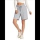 thumbnail image 1 of Pantalones Cortos Holgados con Bolsillos para Mujer, Hasta la Rodilla, para Yoga, Caminar, Hacer Ejercicio, Informales Gris XL, 1 of 7