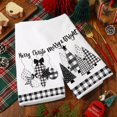 thumbnail image 4 of Christmas Kitchen Towel 18 x 26 Inch Xmas Tree Ball Dishcloth Black White Plaid Hand Drying Tea Towel for Cooking Baking Cleaning Wiping, 2Pcs, 4 of 6