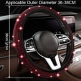 thumbnail image 2 of 38cm Crystal Car Steering Wheel Cover, Universal Steering Wheel Cover Velvet Steering Wheel Cover Handcrafted Car Steering Wheel Covers Non-Slip Soft Microfiber Steering Wheel Cover, 2 of 5