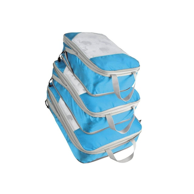 facefd Compression Luggage Packing Organizer Bags Travel Accessories Lake Blue