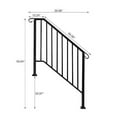 Yunwen Iron Step Handrail Stair Railing Fit 34 Step Handrail Deck Hand