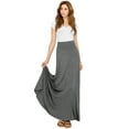 thumbnail image 4 of Made by Johnny Women's Solid Maxi Skirt with Elastic Waist Band S HEATHER_DARK_GREY, 4 of 5