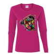 thumbnail image 3 of Dean Russo The Only Person Dog Lover Womens Graphic Long Sleeve T-Shirt, Fuschia, XX-Large, 3 of 6