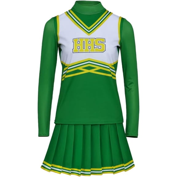 Sport Cheerleading Outfit - Green Cheerleader Uniform Set for Sports Events