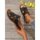 thumbnail image 4 of Women's Summer New Black Metal Buckle Flip Flops, Fashionable, Comfortable, Elegant, Casual, Beach, Wedge, Thick-Soled Sandals, Plus Size, 4 of 4