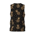 thumbnail image 3 of Gaeub Gold Glitter Pineapples Men's Mesh Basketball Jersey, Quick-Drying Sleeveless Top S-4XL, Loose Muscle Tank Top -XX-Large, 3 of 9