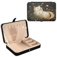 thumbnail image 2 of Leather Jewelry Box Rectangular 8.27x5.5x1.78In Travel Jewelry Storage Earrings Necklace Bracelet Watch Brooch Storage Magic White Cat, 2 of 8