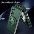 thumbnail image 5 of Magnetic Case for Samsung Galaxy Z Fold 3 Case with Kickstand & Ring Holder, [Compatible with MagSafe Charging] Slim Ultra PC Back Scratch-Resistant Military Grade Shockproof Case, Green, 5 of 14