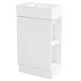 thumbnail image 4 of Glavbiku Bathroom Vanity with Sink & Ceramic Top,2 Tier Shelf,Toilet Rolls Holder,18.6" W,White, 4 of 12