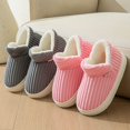 thumbnail image 2 of Zapatillas peludas cálidas de suela gruesa para hombre y mujer, chanclas antideslizantes, informales, para dormitorio, exteriores, a la moda, invierno, 44/45, 2 of 5